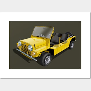 Austin Mini Moke in yellow Posters and Art